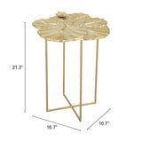 Zuo Modern Lotus Aluminum, Iron Glam Commercial Grade Side Table Gold Aluminum, Iron