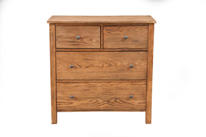 Classic Dresser in Toffee Brown - Antique Inspired 4 Drawer Chest with Felt Lined Storage Solutions