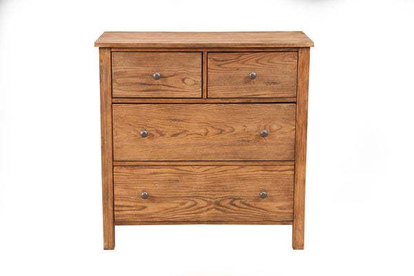 Classic Dresser in Toffee Brown - Antique Inspired 4 Drawer Chest with Felt Lined Storage Solutions