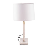 Sagebrook Home Contemporary Marble, 25"h Round Table Lamp, White/off White 50736 White Marble