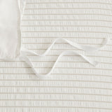 Beautyrest Apollo Casual 3 Piece Striped Seersucker Oversized Duvet Cover Set Ivory King/Cal BR12-3843