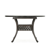 Stock Island Outdoor Hammered Bronze Finished Expandable Aluminum Dining Table Noble House
