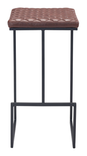 Zuo Modern Element 100% Polyurethane, Plywood, Steel Modern Commercial Grade Barstool Brown, Black 100% Polyurethane, Plywood, Steel