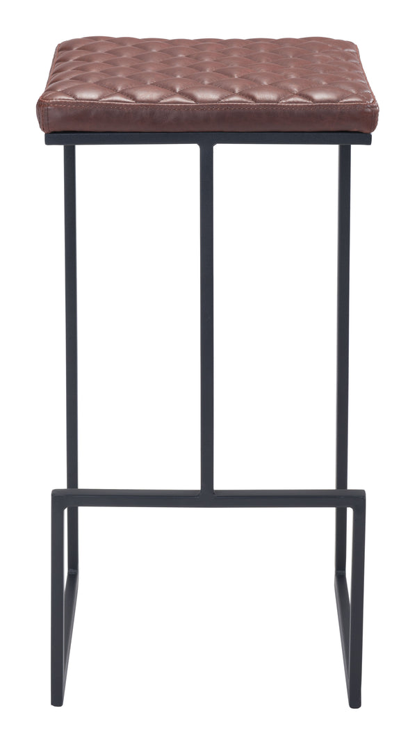 Zuo Modern Element 100% Polyurethane, Plywood, Steel Modern Commercial Grade Barstool Brown, Black 100% Polyurethane, Plywood, Steel