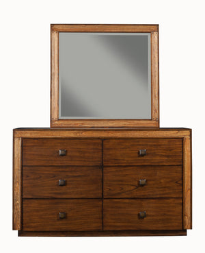 Alpine Furniture Jimbaran Bay 6 Drawer Dresser, Tobacco ORI-811-03 Tobacco Mindi Solids & Veneer 60 x 20 x 36
