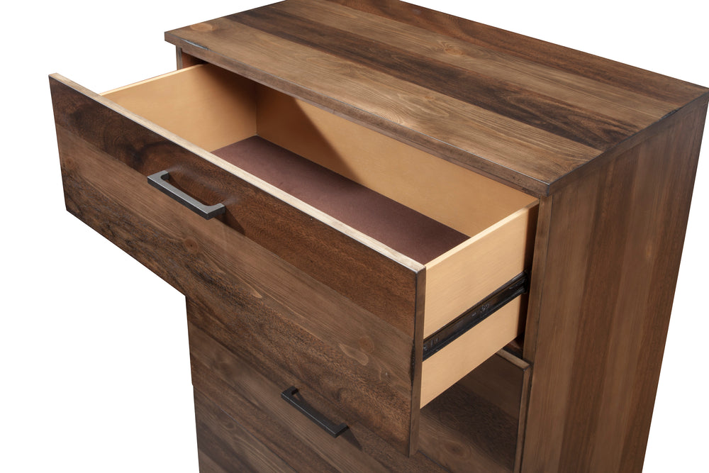 Weston Chest - Artisan Mahogany & Rustic Pine Design with Felt-Lined Drawer for Timeless Elegance