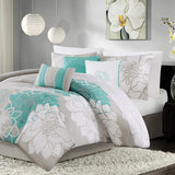 Madison Park Lola Transitional| 100% Cotton Sateen Printed 7Cps Comforter Set MP10-2641