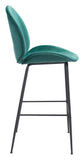 Zuo Modern Miles 100% Polyester, Plywood, Steel Modern Commercial Grade Barstool Green, Black 100% Polyester, Plywood, Steel