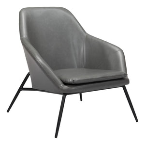 Zuo Modern Manuel 100% Polyurethane, Plywood, Steel Modern Commercial Grade Accent Chair Gray, Black 100% Polyurethane, Plywood, Steel