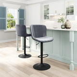 Zuo Modern Tarley 100% Polyester, Plywood, Steel Modern Commercial Grade Barstool Gray, Black 100% Polyester, Plywood, Steel