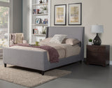 Alpine Furniture Amber California King Upholstered Bed, Grey Linen 1094CK Grey Linen Poplar Solids 77 x 92 x 50