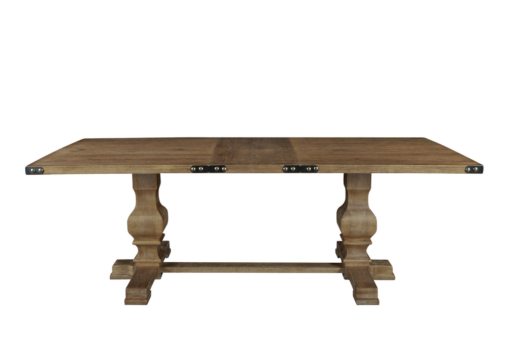 Alpine Furniture Manchester Dining Table, Natural 3868NAT-01 Natural Rubberwood Solids & Mindy Veneer 40 x 88 x 30