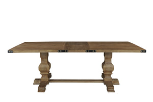 Alpine Furniture Manchester Dining Table, Natural 3868NAT-01 Natural Rubberwood Solids & Mindy Veneer 40 x 88 x 30