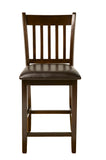 Alpine Furniture Capitola Set of 2 Faux Leather Pub Chairs, Espresso 554-C Espresso Ruberwood Solids 20 x 18 x 41.5