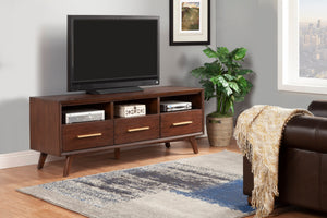 Alpine Furniture Gramercy TV Console 1978-10 Walnut Mahogany Solids & Veneer 64 x 18 x 24