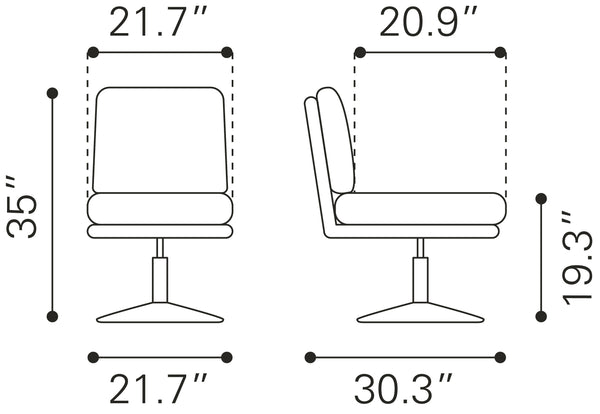 Zuo Modern Rory 100% Polyurethane, Plywood, Steel Modern Commercial Grade Accent Chair Gray, Chrome 100% Polyurethane, Plywood, Steel