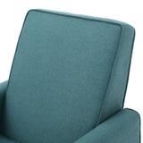Darvis Contemporary Fabric Recliner, Dark Teal and Dark Brown Noble House