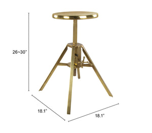 Zuo Modern Mercy Iron, MDF, Aluminum Modern Commercial Grade Stool Gold Iron, MDF, Aluminum