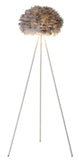 Bethel Grey Floor Lamp in Iron & Feather