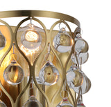 Bethel Gold Wall Sconce in Metal & Crystal