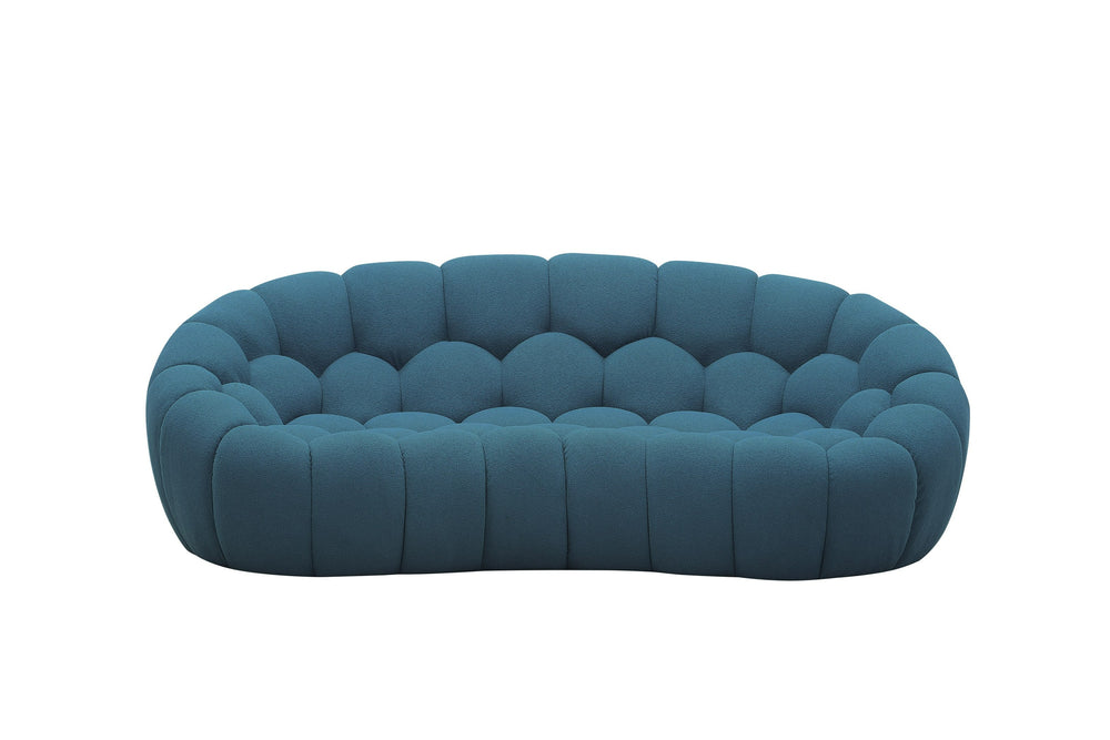 VIG Furniture Divani Casa Yolonda - Modern Curved Dark Teal Fabric Loveseat VGEV2126C-LOVE-C-15