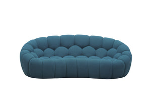 VIG Furniture Divani Casa Yolonda - Modern Curved Dark Teal Fabric Loveseat VGEV2126C-LOVE-C-15