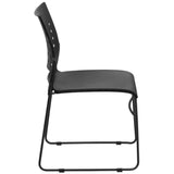 English Elm EE2435 Classic Commercial Grade Plastic Stack Chair Black EEV-15919