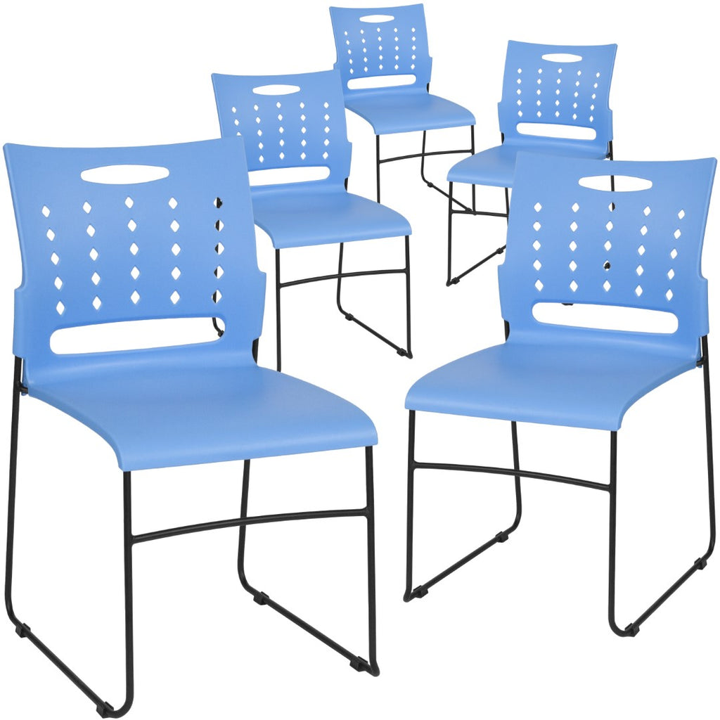 English Elm EE2435 Classic Commercial Grade Plastic Stack Chair Blue EEV-15920