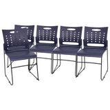 English Elm EE2435 Classic Commercial Grade Plastic Stack Chair Navy EEV-15922