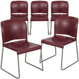 English Elm EE2436 Classic Commercial Grade Plastic Stack Chair Burgundy EEV-15928