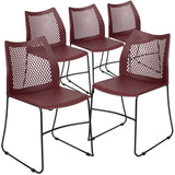 English Elm EE2442 Classic Commercial Grade Plastic Stack Chair Burgundy EEV-15949