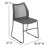 English Elm EE2442 Classic Commercial Grade Plastic Stack Chair Gray EEV-15951