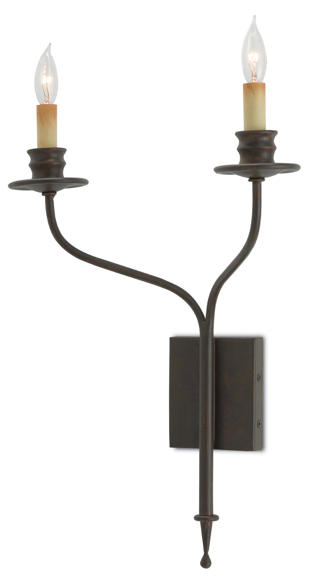 Highlight Elegant Wrought Iron Wall Sconce in Bronze Gold Finish - Sophisticated Home Lighting Decor