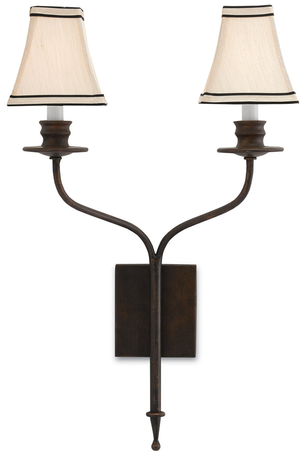 Highlight Elegant Wrought Iron Wall Sconce in Bronze Gold Finish - Sophisticated Home Lighting Decor