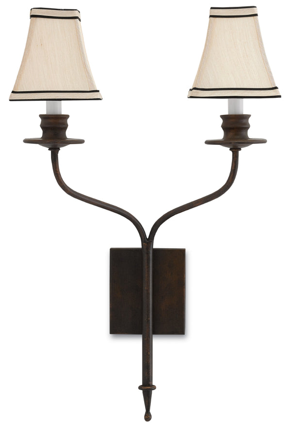 Highlight Elegant Wrought Iron Wall Sconce in Bronze Gold Finish - Sophisticated Home Lighting Decor