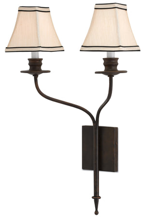 Highlight Elegant Wrought Iron Wall Sconce in Bronze Gold Finish - Sophisticated Home Lighting Decor