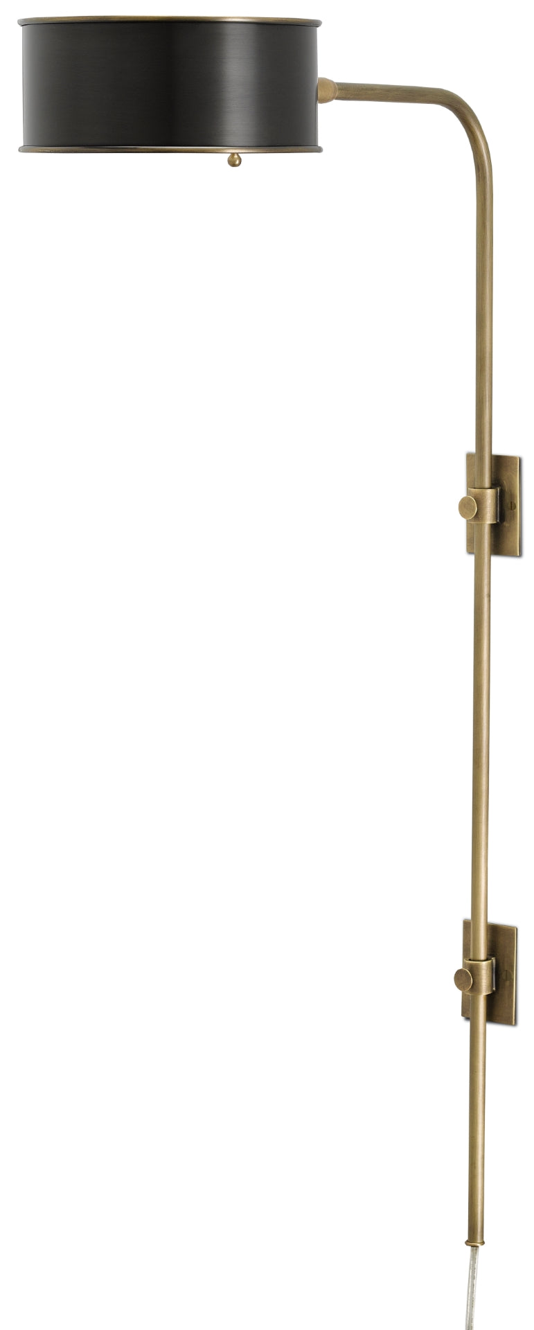 Overture Brass Wall Sconce - Industrial Chic Design with Adjustable Height & Antique Finish Charm