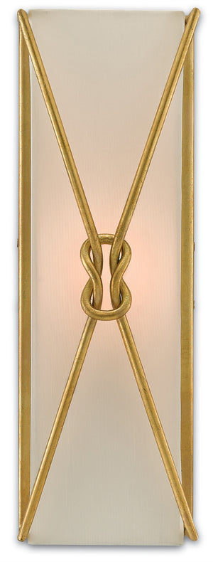 Ariadne Large Wall Sconce - Contemporary Gold Leaf Design with Elegant Knot Detail & Soft Lighting