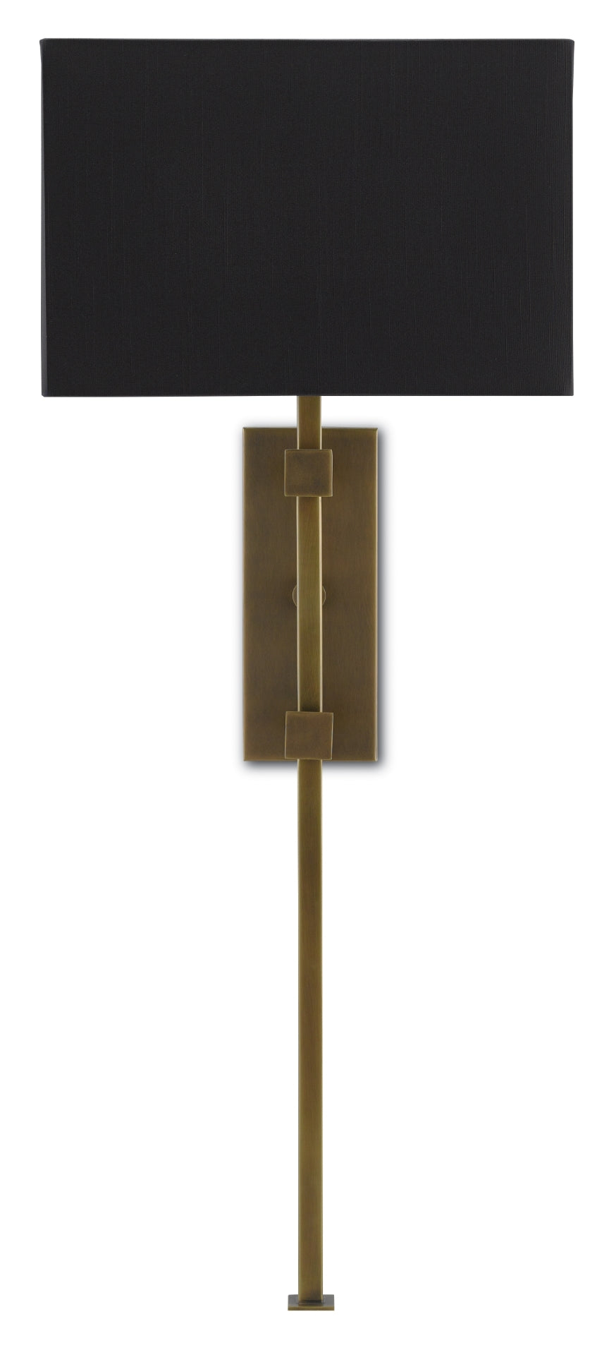 Edmund Wall Sconce - Elegant Antique Brass Design with Black Shantung Shade for Modern Spaces