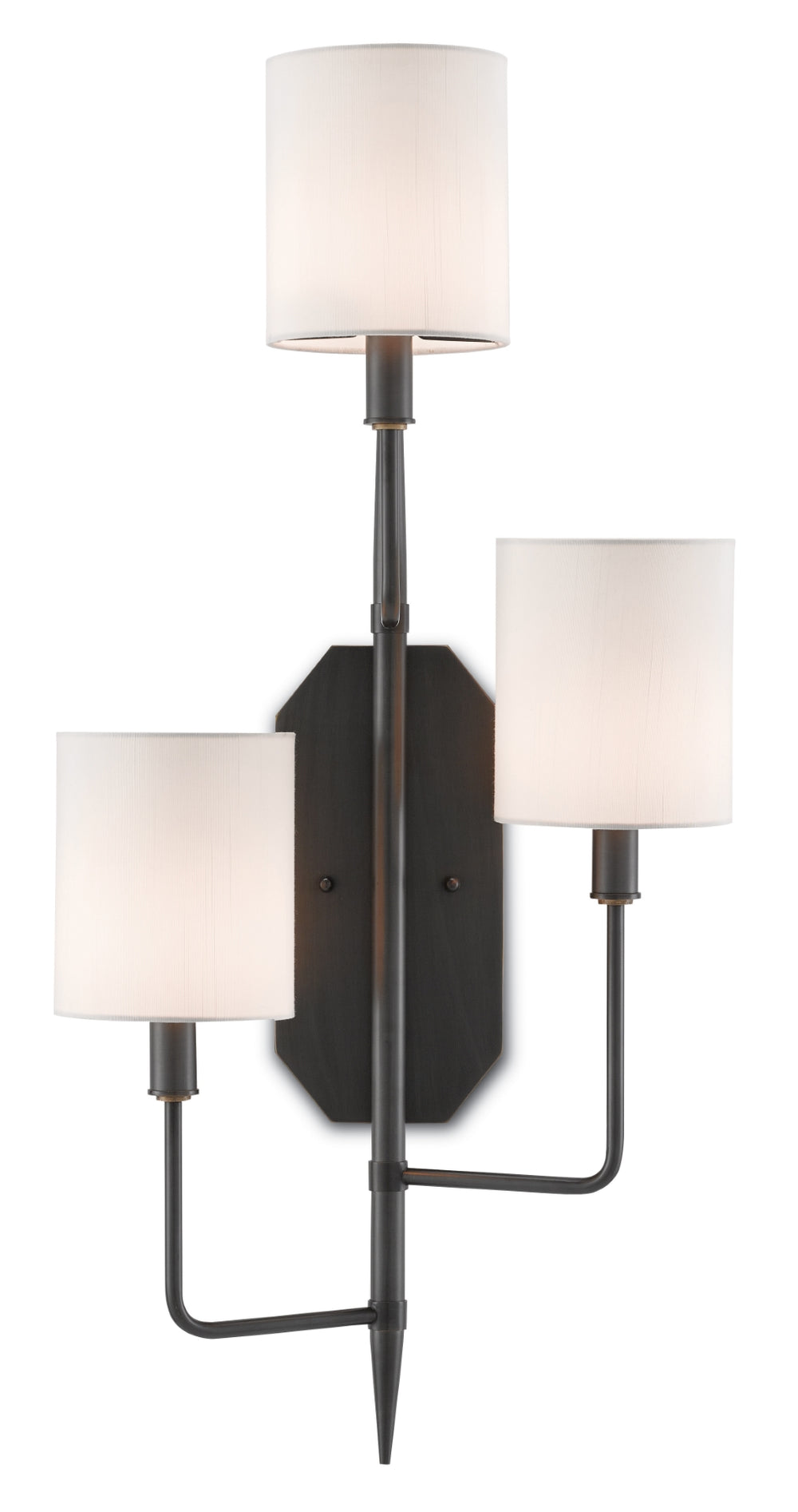 Knowsley Wall Sconce - Elegant Oil-Rubbed Bronze Fixture with Off-White Shades for Modern Spaces