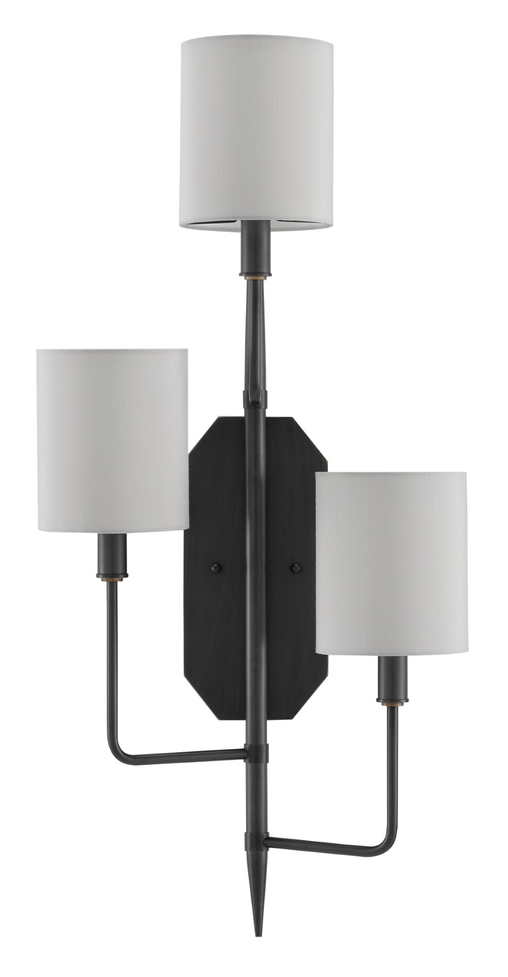 Knowsley Wall Sconce, Left - Elegant Oil-Rubbed Bronze Finish with Off-White Shades for Stunning Decor