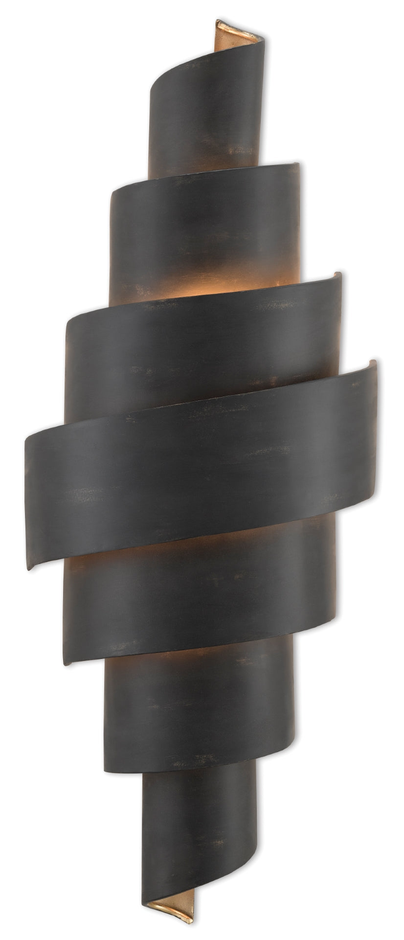 Chiffonade Wall Sconce - Elegant Wrought Iron Design with Antique Black & Gold Finish for Warm Glow