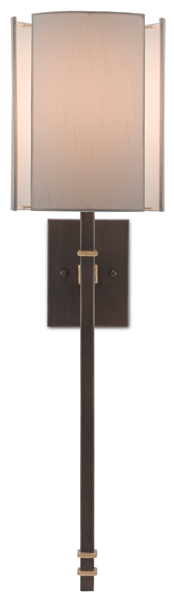 Rocher Wall Sconce - Elegant Wrought Iron Design with Hand-Rubbed Bronze and Gold Leaf Finishes