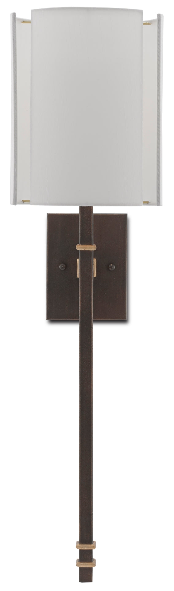 Rocher Wall Sconce - Elegant Wrought Iron Design with Hand-Rubbed Bronze and Gold Leaf Finishes