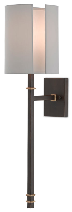 Rocher Wall Sconce - Elegant Wrought Iron Design with Hand-Rubbed Bronze and Gold Leaf Finishes