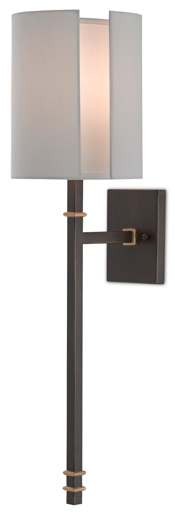Rocher Wall Sconce - Elegant Wrought Iron Design with Hand-Rubbed Bronze and Gold Leaf Finishes