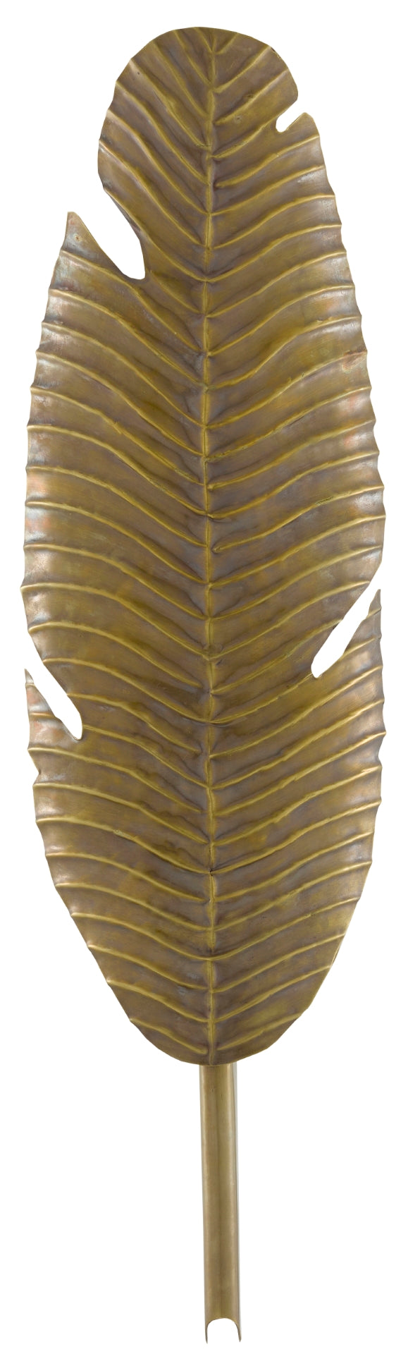 Tropical Leaf Wall Sconce - Vintage Brass, Elegant Design for Damp Locations, Perfect for Any Room