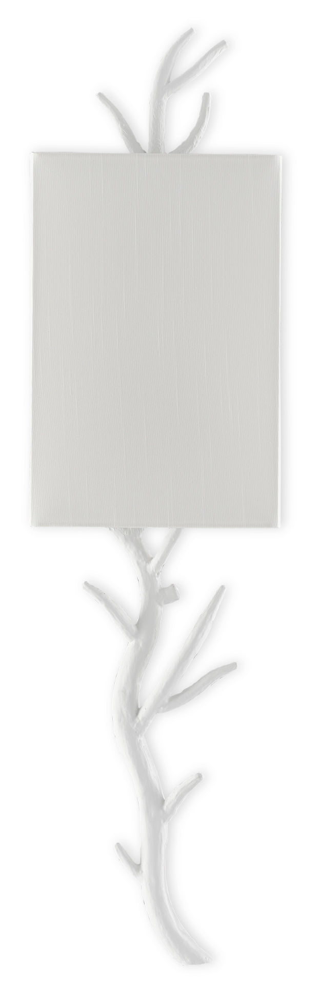 Baneberry Wall Sconce, Right - Elegant Gesso White Wrought Iron Design with Off-White Shade Accents