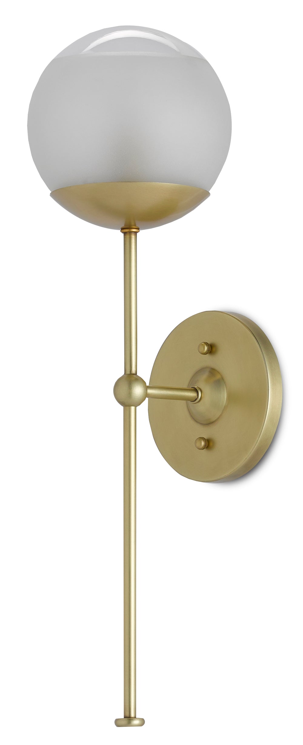 Montview Wall Sconce - Elegant Brushed Brass Design with Frosted Glass Globe, Damp Location Certified