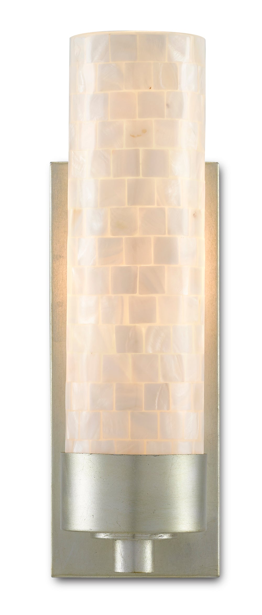 Abadan Wall Sconce - Elegant Mother of Pearl Shade & Polished Nickel Finish for Hallway & Bath